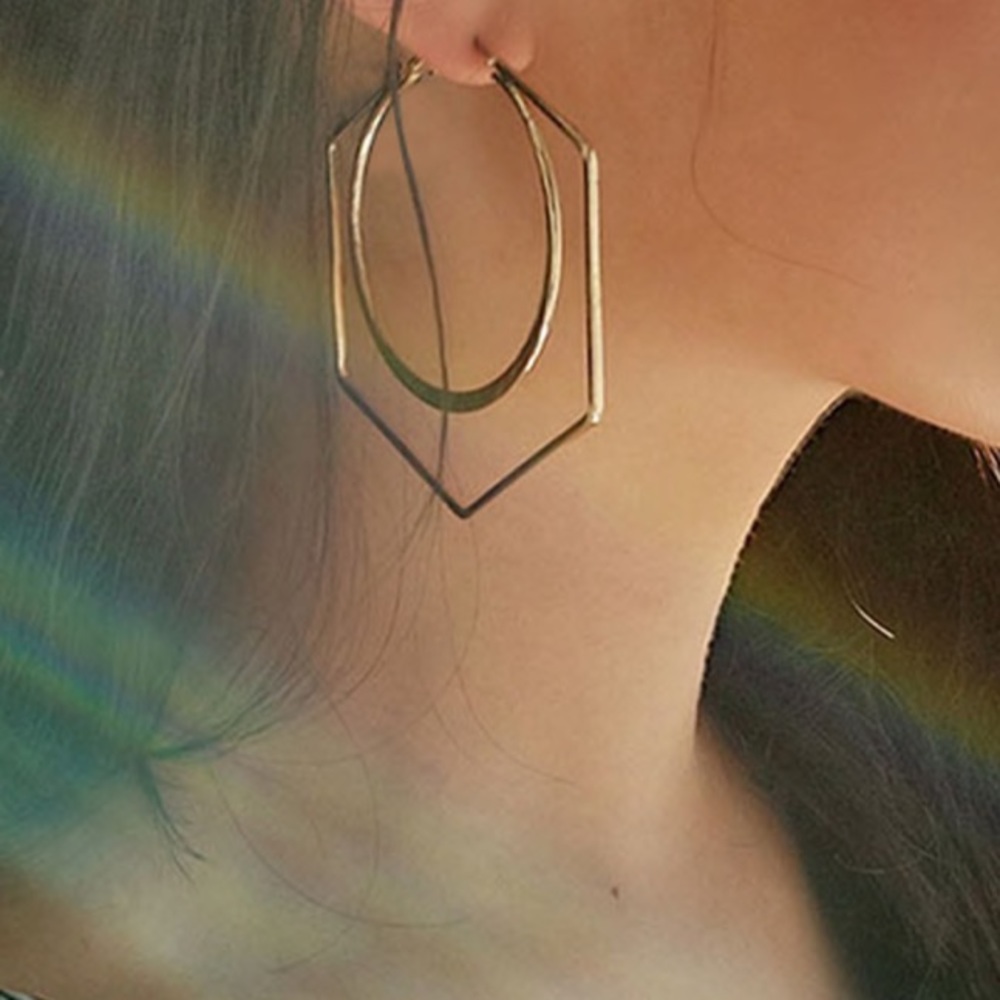 Geometric shape earrings - Picture 4 of 4